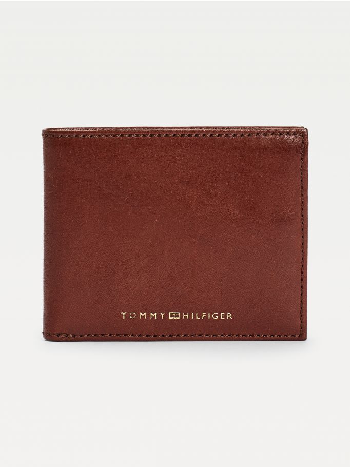 tommy hilfiger leather brown casual regular wallet