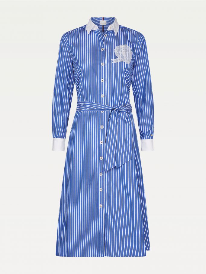 Tommy Icons Stripe Shirt Dress for Women in Blue Tommy Hilfiger KW